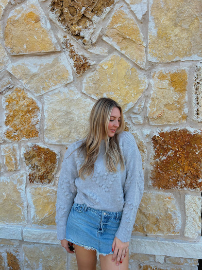 Heart Shape Pom Pom Sweater