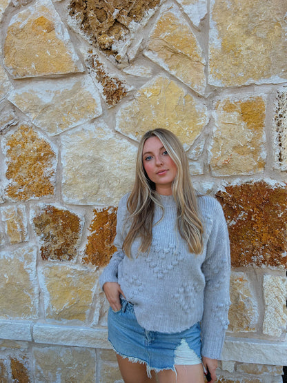 Heart Shape Pom Pom Sweater